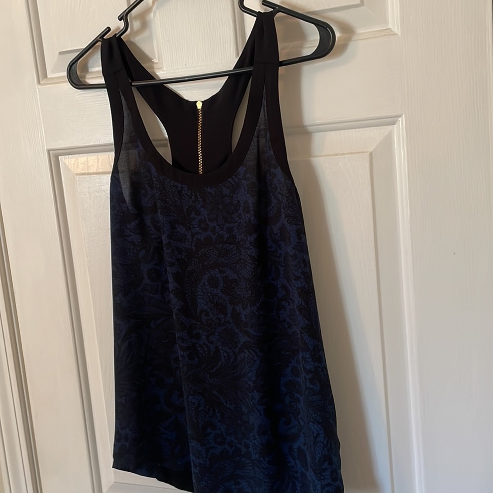Express racer back zip business casual tank